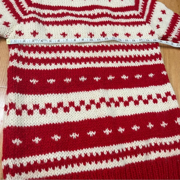 Hand Knit Mock Neck Nordic Pattern Sweater - Picture 8 of 8